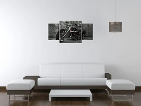 Gario Obraz s hodinami Chopper - 3 dielny Rozmery: 80 x 40 cm