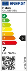 Mexen Nova, LED žiarovka E27, G45, 7W, studená - 6500K, 735 lm - L101-E27-0765-01