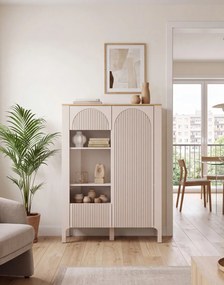 Nízka vitrína Marbella MA-3 kašmír/dub vicenza