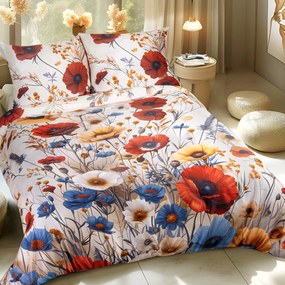 SATÉNOVÉ OBLIEČKY SATINLOVE PREMIUM 200X220 CM, 2KS 70X80 CM KVETY