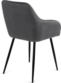Noela Jedálenský set CERAMON 140 čierny + 6x stolička SIENA sivá