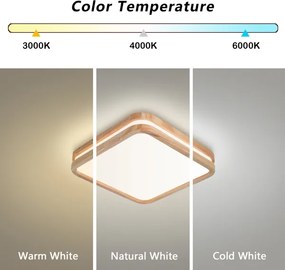 BRILAGI -LED Stropné svietidlo MOLINA SQUARE LED/32W/230V 3000/4000/6000K dub 30x30 cm
