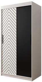 Skriňa Jodełka 100 biely/biely/čierna