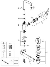 GROHE 23739002 - Umývadlová batéria CONCETTO 291 mm lesklý chróm