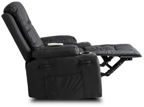 JAKS Masážne kreslo čierna eko koža Box