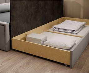 Sivá ženilková rozkladacia/s úložným priestorom pohovka 214 cm Fulgeo – ELTAP