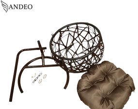 Závesné hojdacie kreslo pre mačky MOON - hnedé