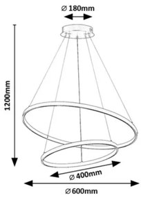 Rabalux 72348 - LED Stmievateľný luster na lane BELIZA LED/75W/230V 3000-6500K+DO