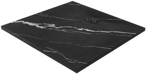 Rea Magnum Carrara, SMC sprchová vanička 90x90, čierna-kamenný vzor, REA-K7008