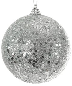 VIANOČNÁ BANKA NA STROMČEK SADA 4 KS (FI) 10 CM STRIEBORNÁ