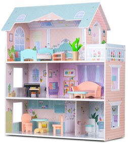 Veľký drevený domček pre bábiky 3-poschodový Ricokids RK-878 787800