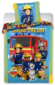 Detské bavlnené obliečky Požiarnik Sam 100x135 cm