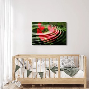 Abstraktný obraz - kvety vo vlnách (90x60 cm)