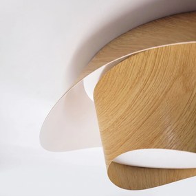 Toolight Toolight, APP1930-C, LED stropné svietidlo organického tvaru, 37 × 37,5 cm, 20 W, 4000 K, biela / dekor dreva, OSW-63003