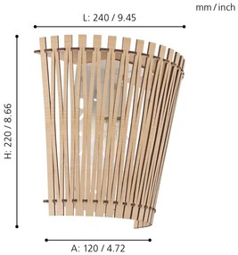Eglo 6195 - Nástenné svietidlo SENDERO 1xE27/60W/230V