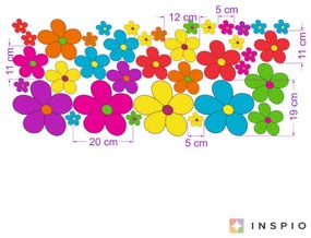Nálepky farebných kvetov