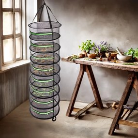 ORION Sieť na sušenie ovocia, byliniek a húb závesná pr. 41 cm 8 poschodí