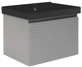 Kúpeľňová skrinka s umývadlom Naturel Savona 58x43x45 cm v šedej farbe mat SAVONA60GMU1B, 1 ks