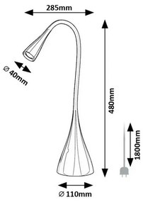 Rabalux 74204 stolná LED lampa Jeff 2, čierna