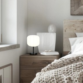 Japandi stolná lampa čierna s bielou - Madleine