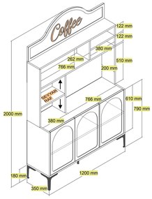 Príborník Lyra (čierna). Vlastná spoľahlivá doprava až k Vám domov. 1107704