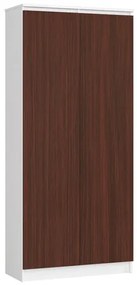 Regál R 80 cm CLP 2 dvierka 8 poličiek biela/wenge