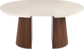 Vintino Jedálenský stôl NEVIO 120–160–200 × 120 cm – kašmír / orech