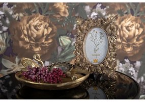 Zlatý antik fotorámik s ružičkami Rossé - 17*2*23 cm / 10*15 cm