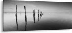 Obraz čiernobielej vodnej hladiny (120x50 cm)