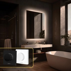 LED zrkadlo Romantico 60x90cm teplá biela - diaľkový ovládač Farba diaľkového ovládača: Čierna