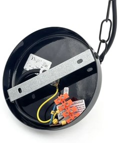 Závesný luster ROSA na reťazi, 3xE27/60W/230V, čierna/šedá