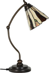 Béžovo-hnedá stolná lampa Tiffany Titto - Ø 27*51 cm E14/max 1*40W