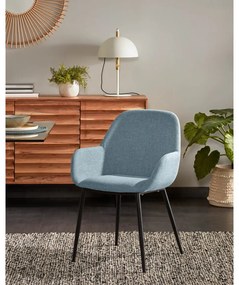 Modré čalúnené jedálenské kreslo Konna – Kave Home