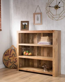 furniture-nabytek.cz - Knižnica na knihy 100x120x35 z dreva mango