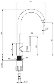 Deante Solis, granitový drez 480x480x194 + sifón + Nemezja batéria, 1-komorový, šedá metalíza, ZRSBS803