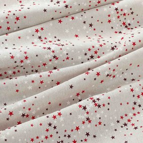 Goldea vianočný hranatý obrus valencia - hviezdičky na režnej 100 x 140 cm