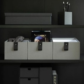 Sivé kartónové úložné boxy v súprave 3 ks 20,5x29,5x14,5 cm Aston Paper Laminate – Bigso