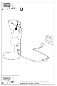 Stolná lampa Arby, čierne telo svietidla