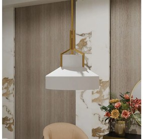 Quoizel QZ-BRECKEN-2P-AB-OPAL - Luster na tyči BRECKEN 2xE27/60W/230V zlatý/biely