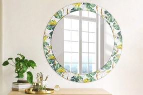 Okrúhle ozdobné zrkadlo Tropické listy fi 70 cm
