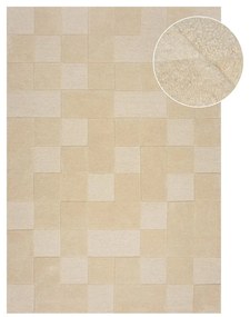 Béžový vlnený koberec 230x160 cm Checkerboard - Flair Rugs