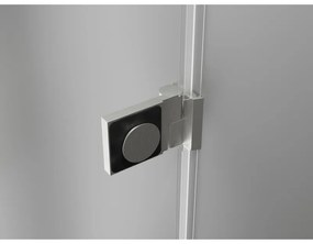 Mexen Lunar-B, výklopný sprchový kút ľavý 75 x 70 cm, 8mm číre sklo, oceľový profil, 832-075-070-97-00-L