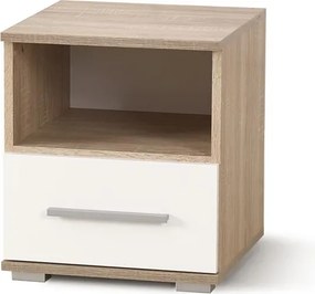 Nočný stolík Lima SN-1 (dub sonoma + biela). Vlastná spoľahlivá doprava až k Vám domov. 796280