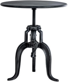 Kovový barový stôl Marcos v industriálnom štýle - v46-66 x Ø50 cm - Strieborná antik