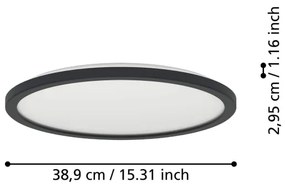 Eglo 901454-LED St. kúpeľ. svietidlo ROVITO-R 18,5W/230V pr.38,9cm IP44 černá+DO