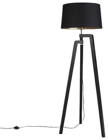 Inteligentná stojaca lampa s tienidlom čierna so zlatom 50 cm vrátane WiFi A60 - Puros