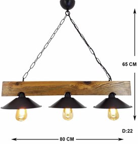 Luster na reťazi SAPKA 3xE27/60W/230V