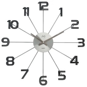 Dizajnové nástenné hodiny JVD HT072.4 (49 cm) Slnko – antracitové