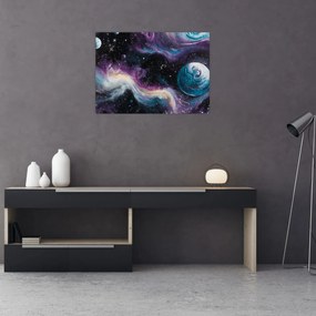 Sklenený obraz - Maľovaný vesmír (70x50 cm)