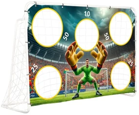 Futbalová bránka so stenou 180x61x122 cm